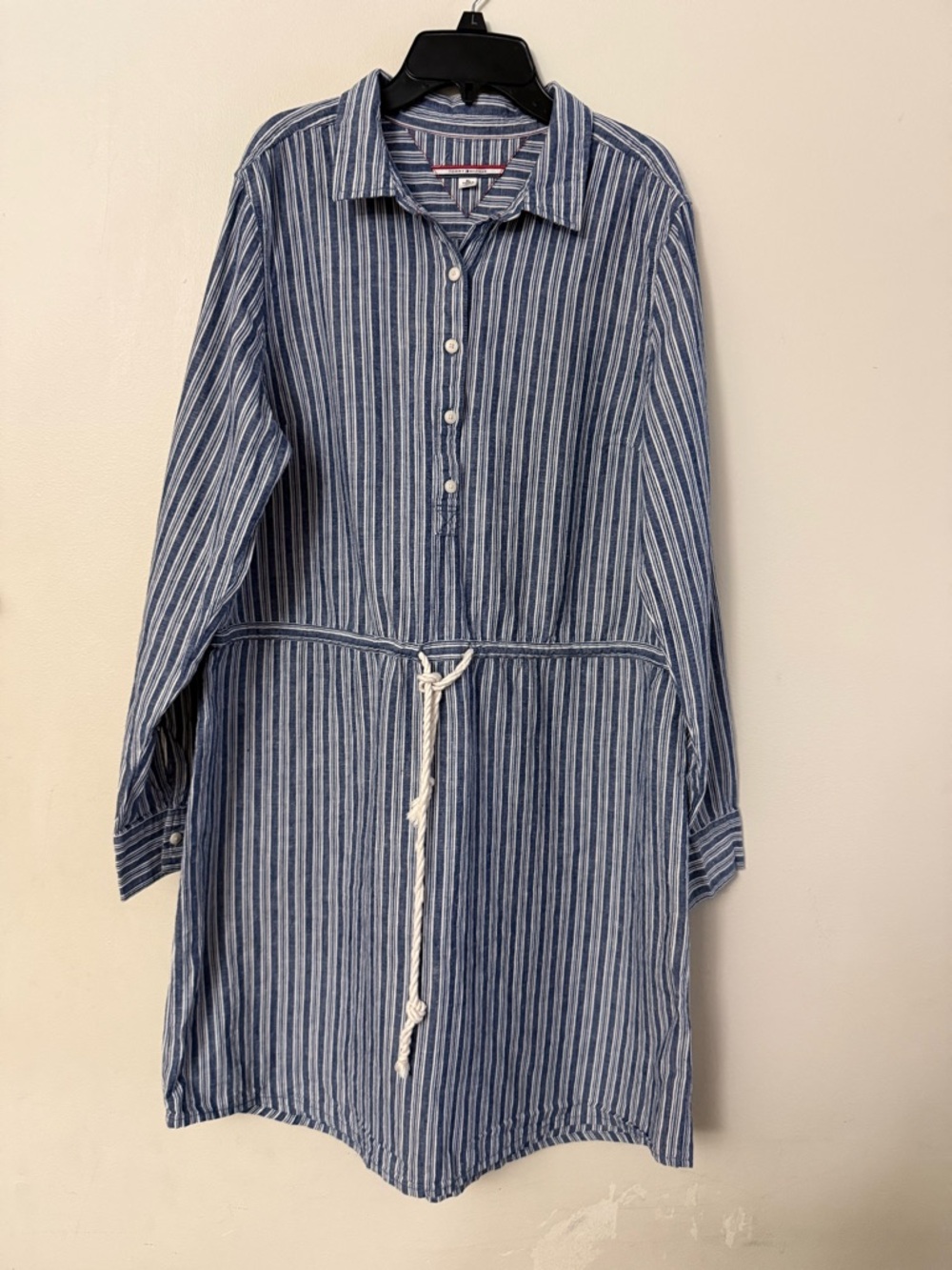 Tommy Hilfiger Navy and White Striped Shirt